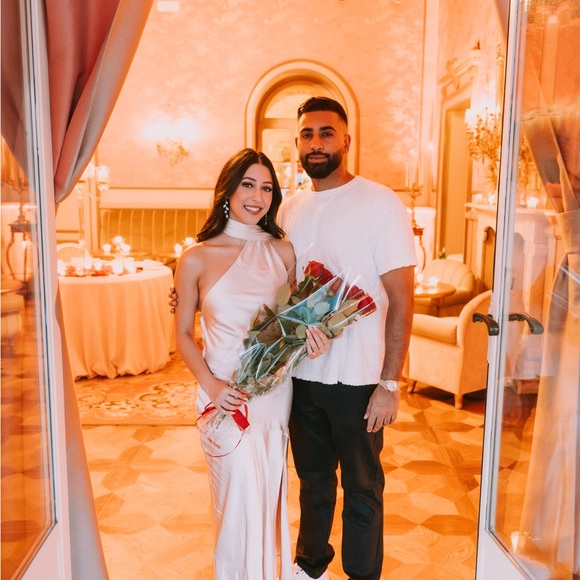 Hello Molly ATHENIAN SATIN MAXI DRESS CHAMPAGNE - Picture 9 of 11